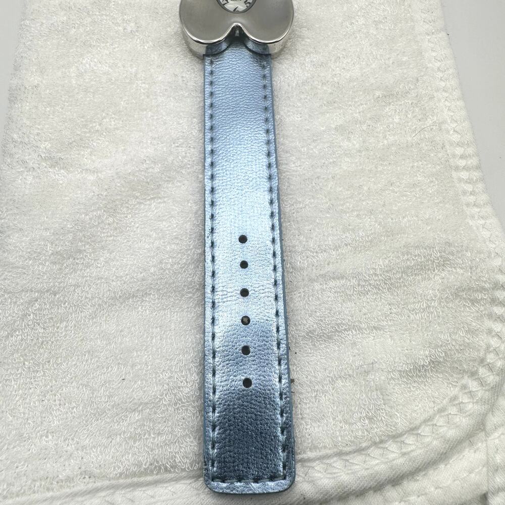 Donna Vivian Quartz Watch Silver Tone Butterfly Case Blue Leather Strap - Picture 8 of 9